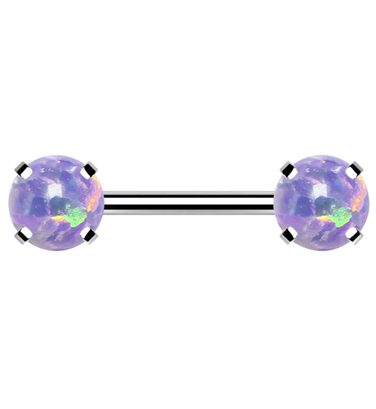 Double Purple Opalite Threadless Barbell