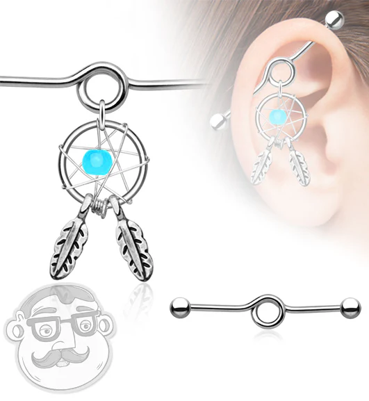 Dreamcatcher Industrial Stainless Steel Barbell - Image 2