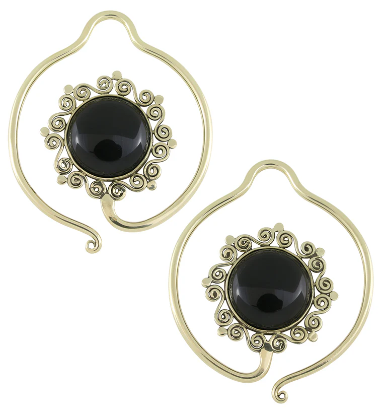 Helix Black Onyx Stone Ear Weights