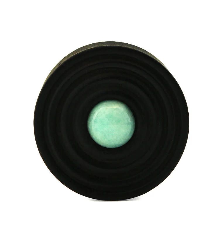 Ecliptic Areng Wood Plugs With Amazonite Stone Inlay - Image 4