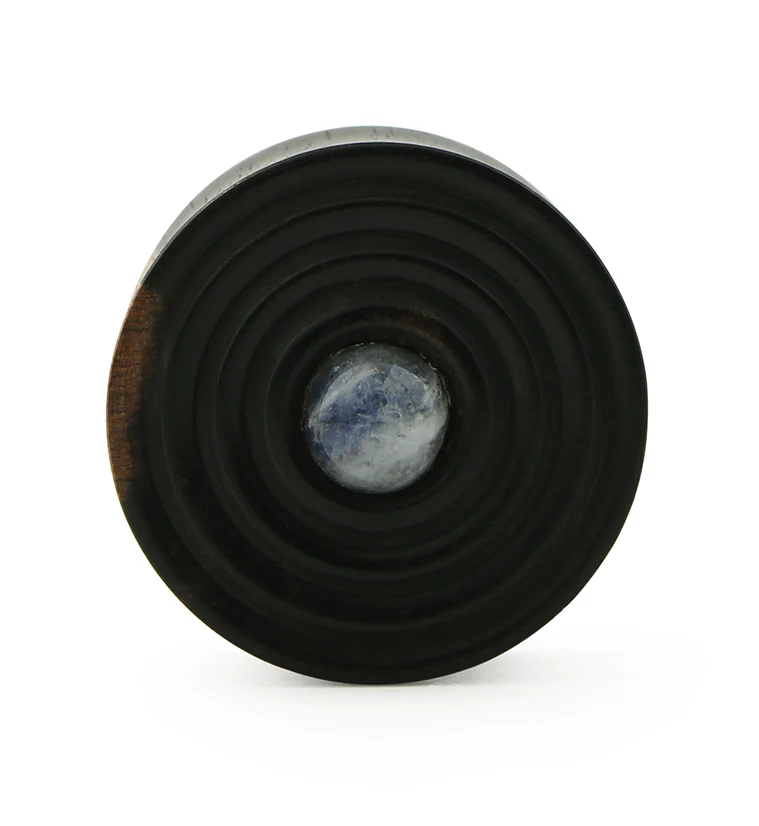 Ecliptic Areng Wood Plugs With Grade AA Moonstone Inlay - Image 3