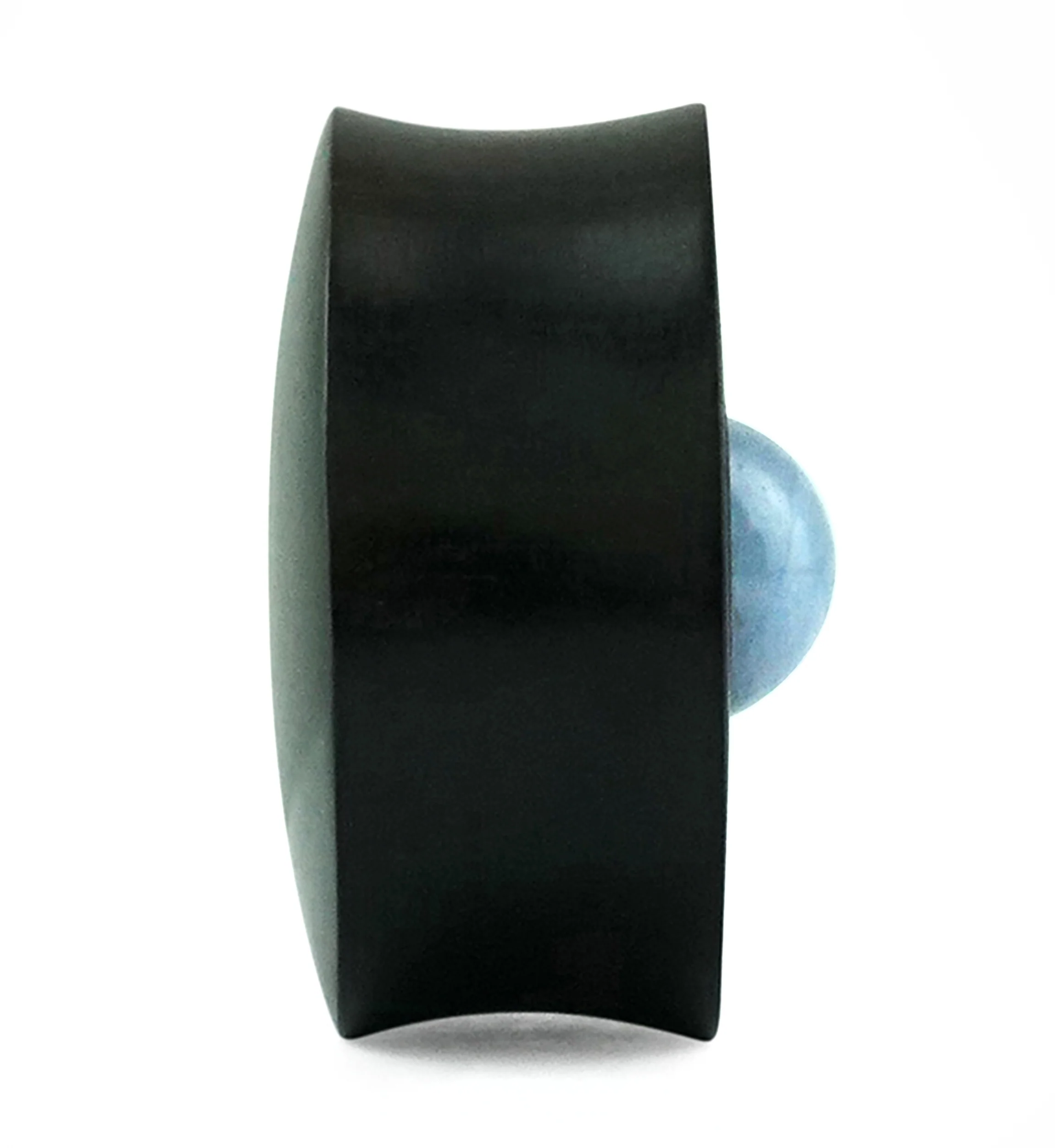 Ecliptic Blue Lace Agate Stone Areng Wood Double Flare Plugs - Image 3