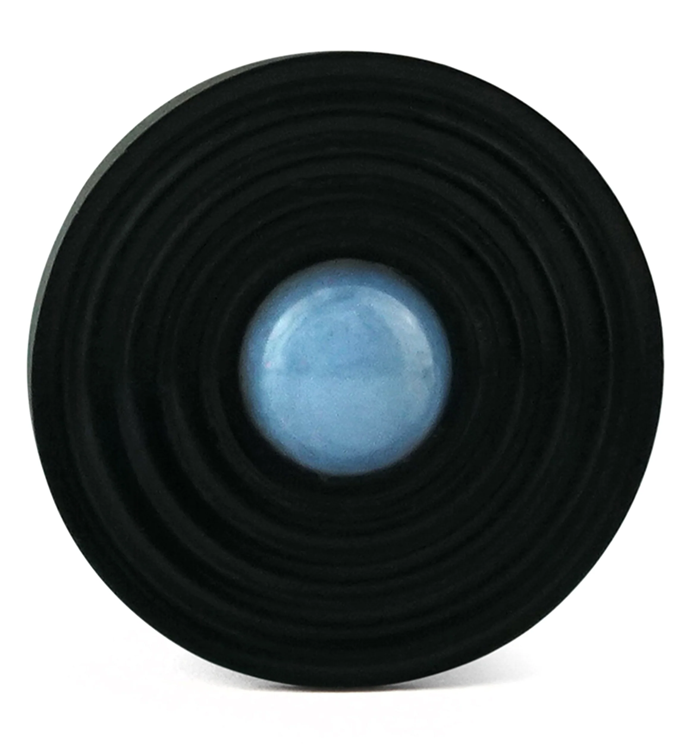 Ecliptic Blue Lace Agate Stone Areng Wood Double Flare Plugs - Image 4