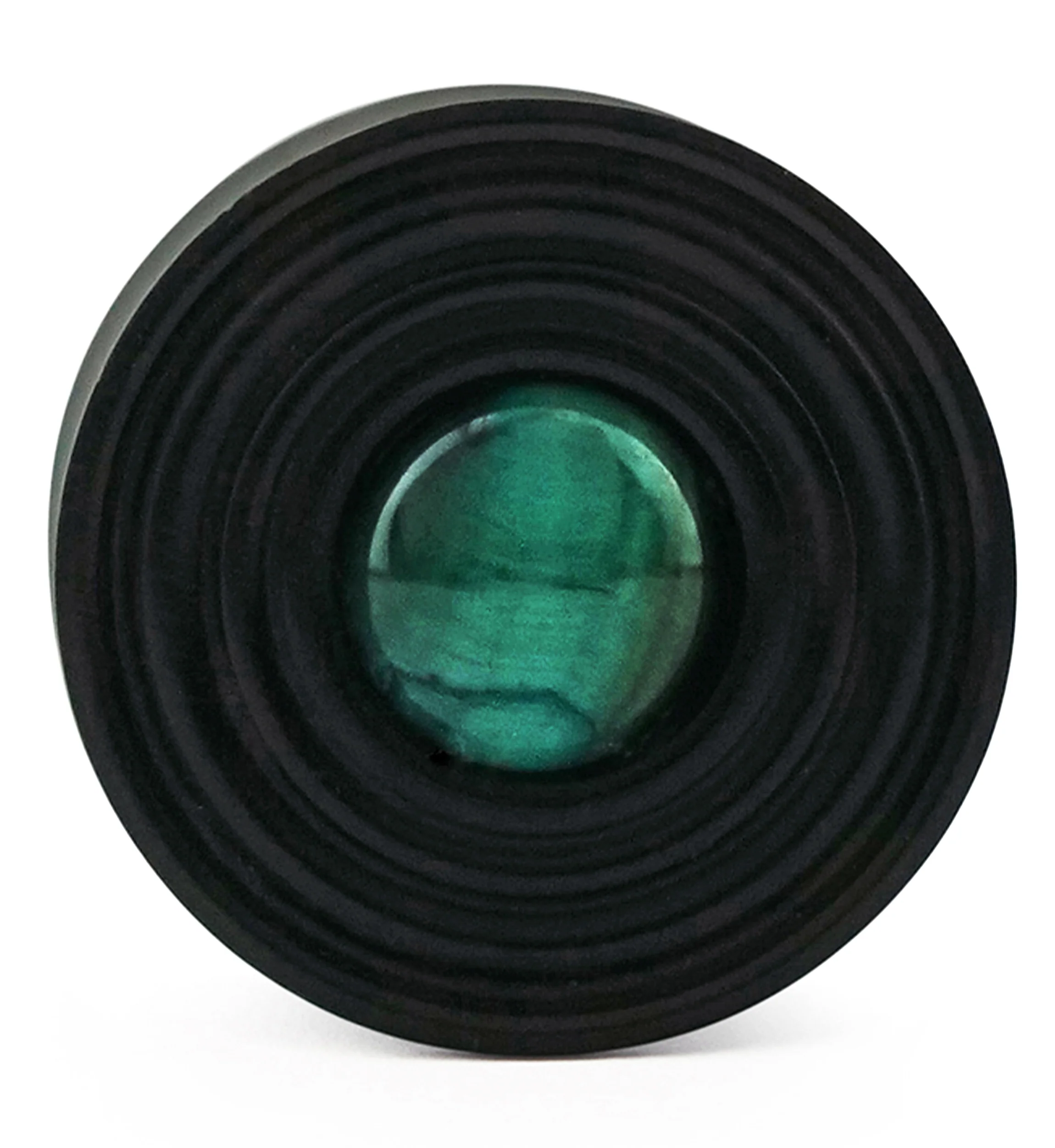 Ecliptic Green Tiger Eye Stone Areng Wood Double Flare Plugs - Image 2