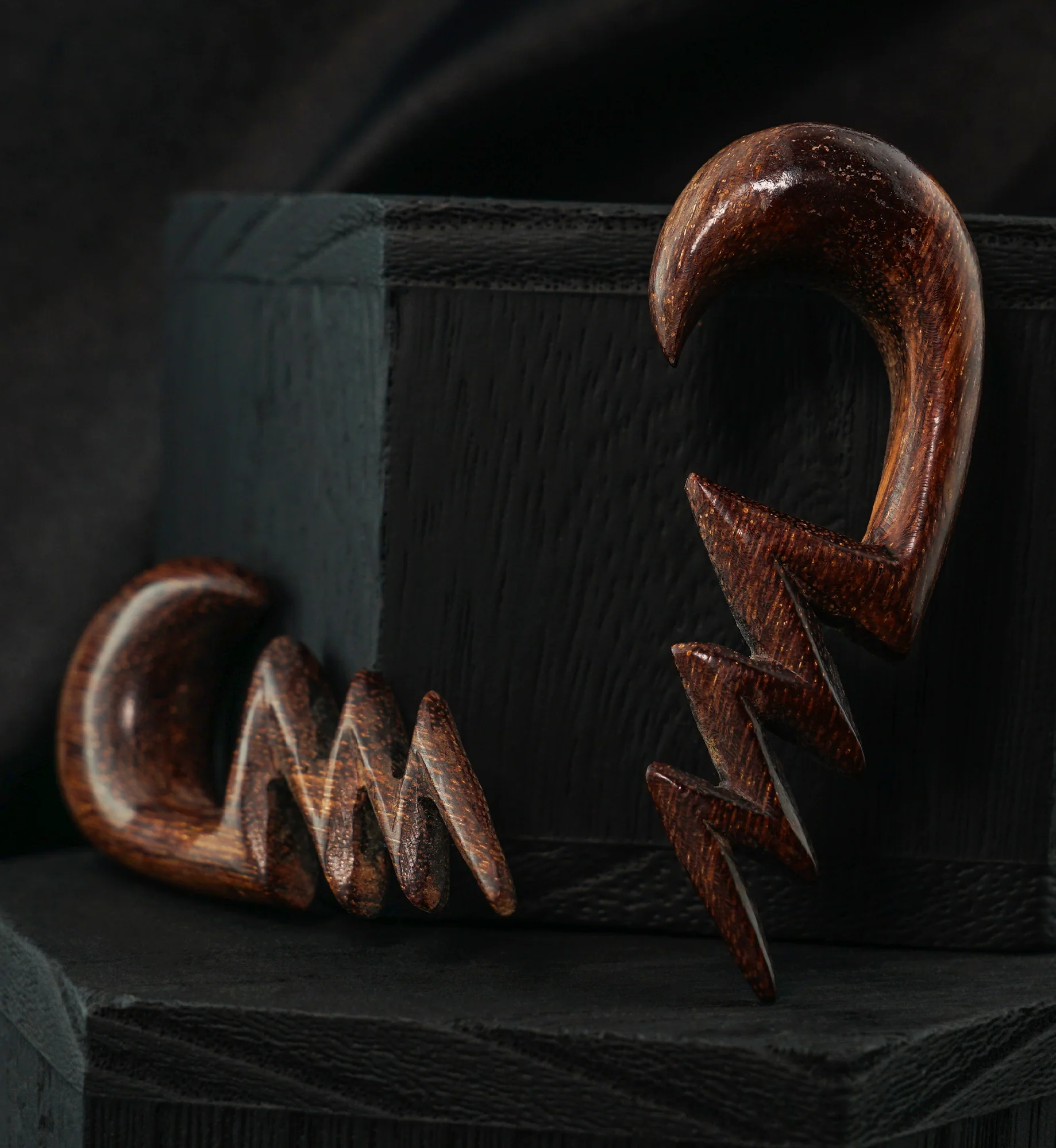 Electric Dark Tamarind Wooden Spiral Hangers - Image 2
