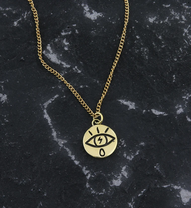 Electric Eye Brass Charm Necklace - Image 2