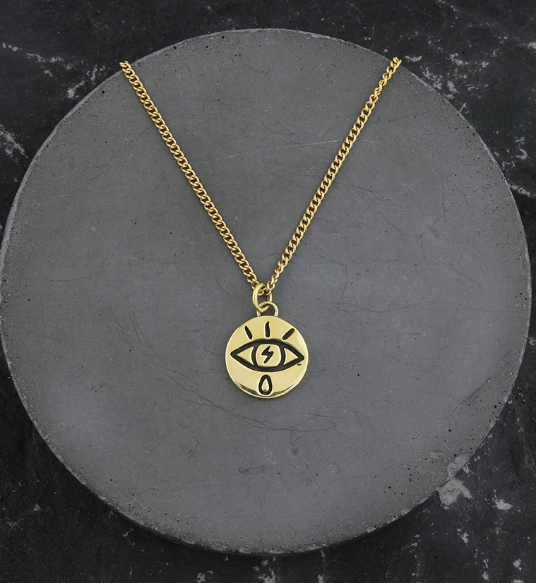 Electric Eye Brass Charm Necklace - Image 3