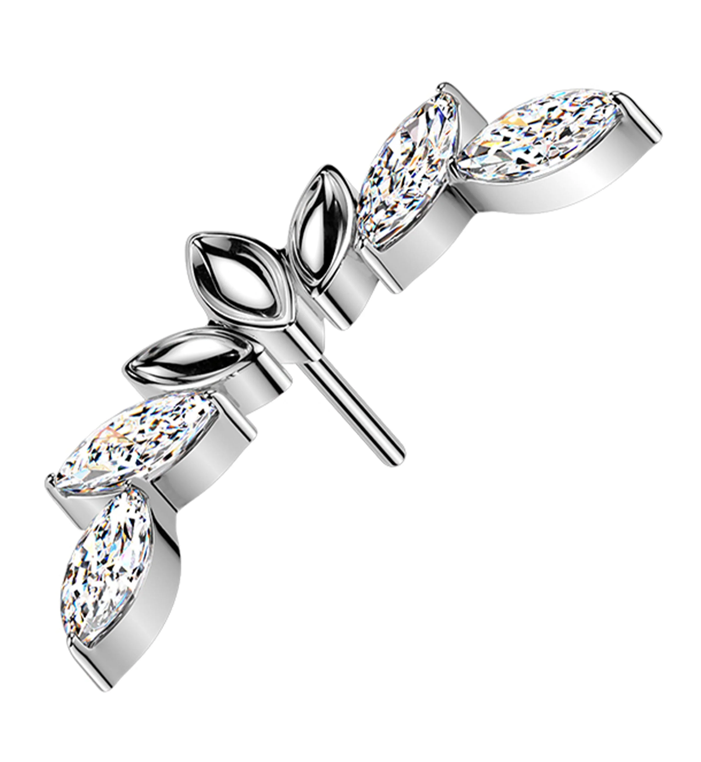 Empress Arch Clear CZ Titanium Threadless Top