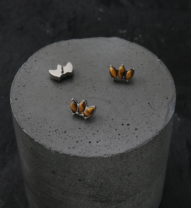 Empress Triple Tiger Eye Stone Internally Threaded Titanium Top - Image 2