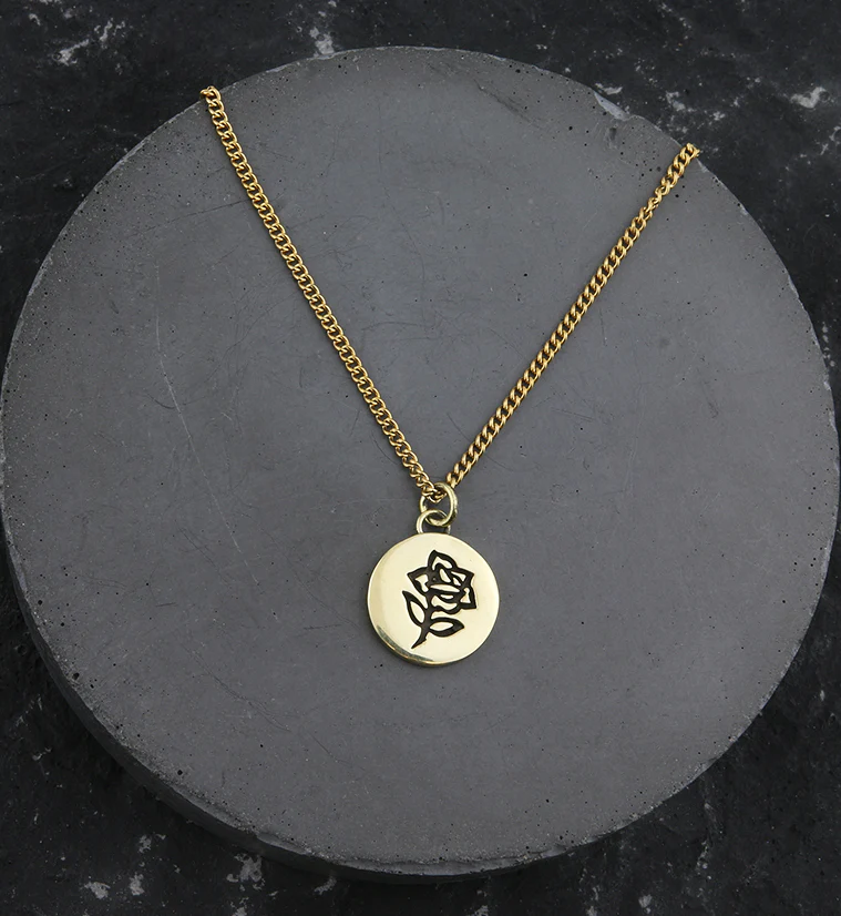 Enchanted Rose Brass Charm Necklace - Image 2