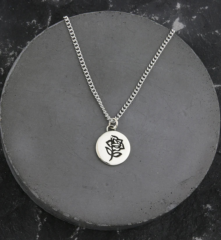 Enchanted Rose White Brass Charm Necklace - Image 2