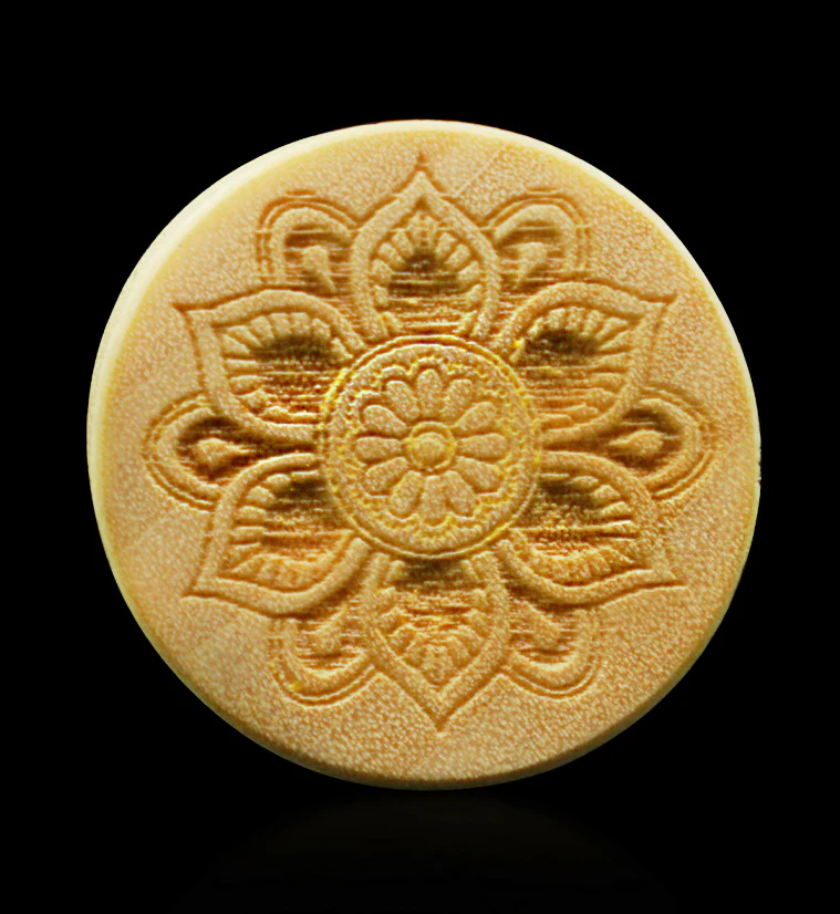 Engraved Mandala Flower Crocodile Wood Plugs - Image 4