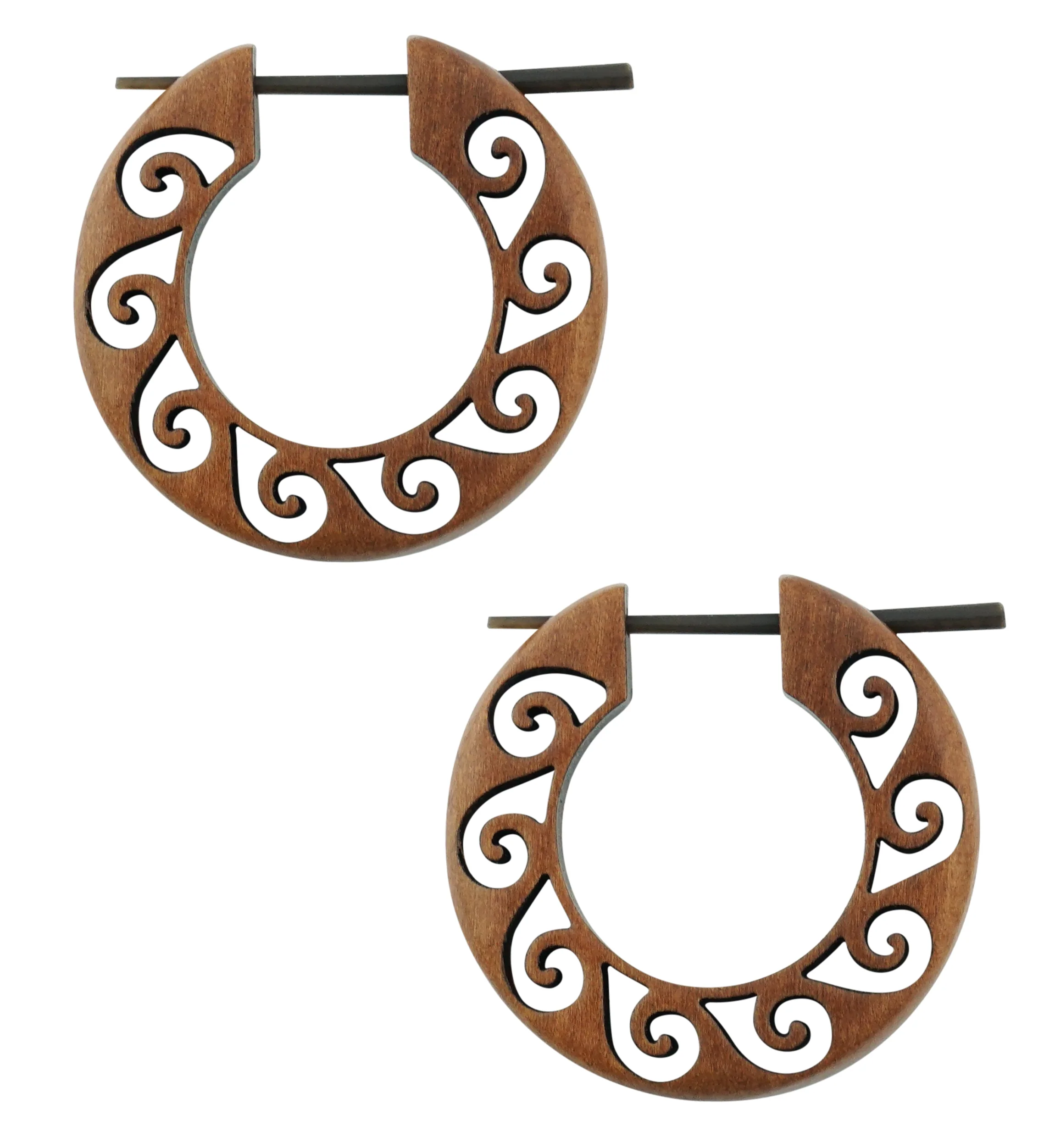 Flare Hoop Wood Earrings