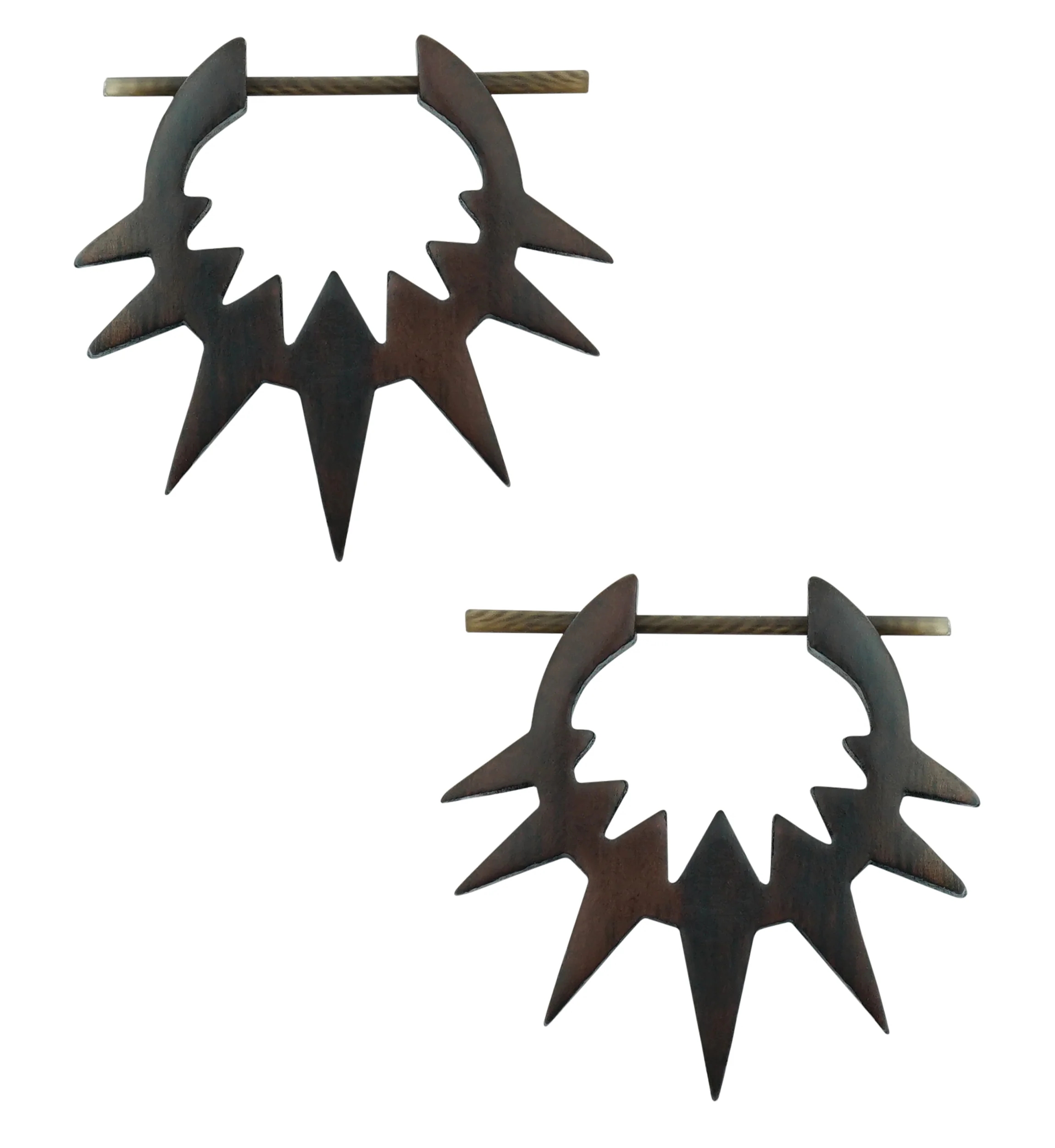 Burst Hoop Sono Wood Earrings