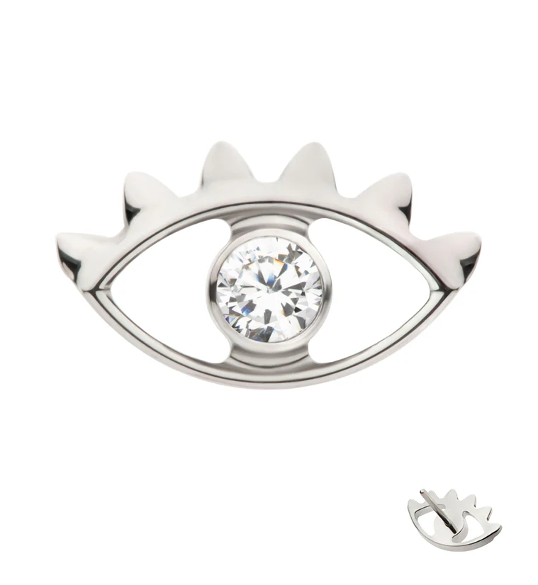 Optical Clear CZ Threadless Titanium Top