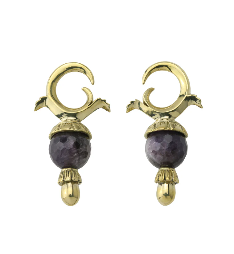 Faceted Amethyst Stone Totum Ear Weights - Image 3