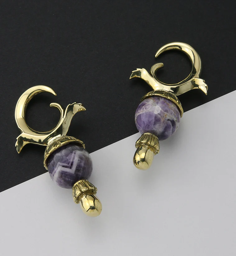 Faceted Amethyst Stone Totum Ear Weights - Image 4