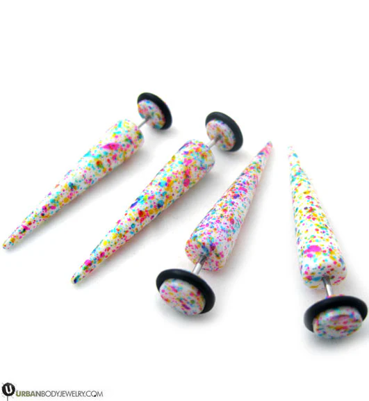 Fake Gauge Jawbreaker Taper Earrings - Image 2