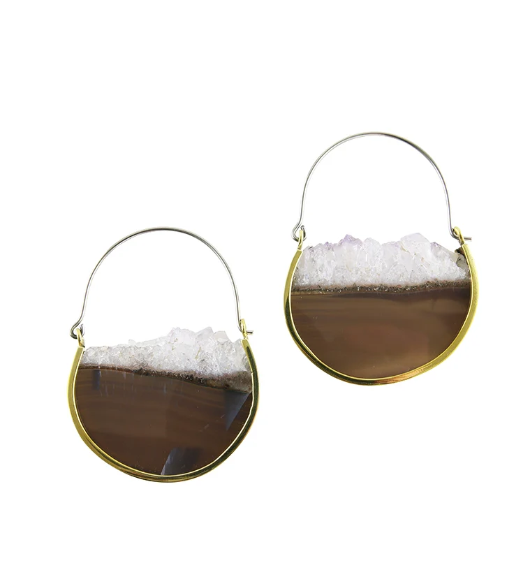 Fascicle Titanium & Amethyst Earrings - Image 6