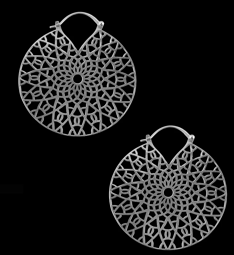 Fiber White Brass Earrings - Weights