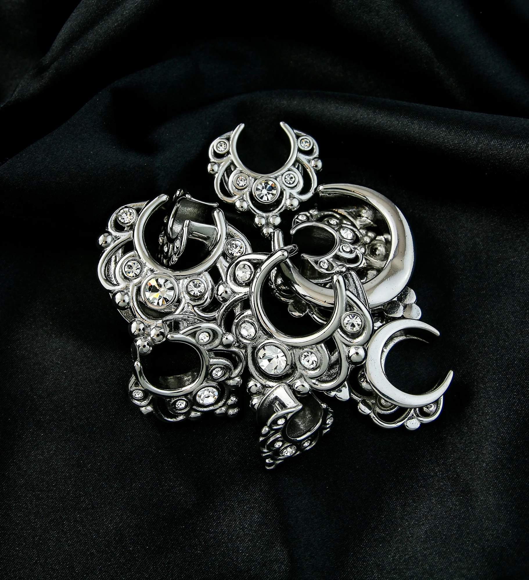Filigree Clear CZ Stainless Steel Saddles - Image 2