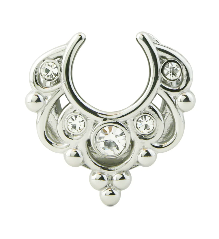 Filigree Clear CZ Stainless Steel Saddles - Image 3
