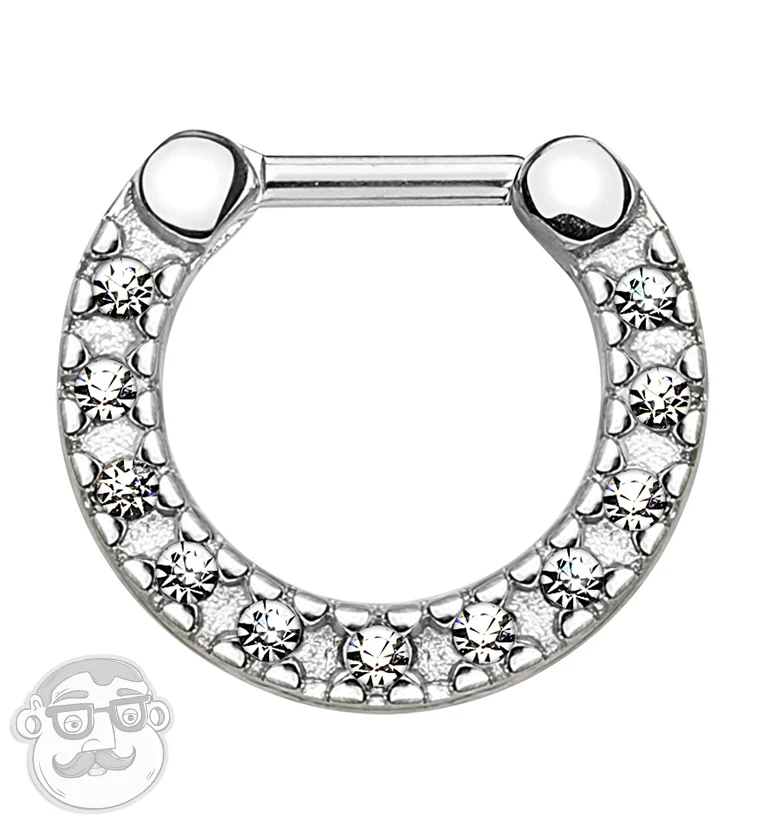 Flat Top CZ Edge Stainless Steel Clicker