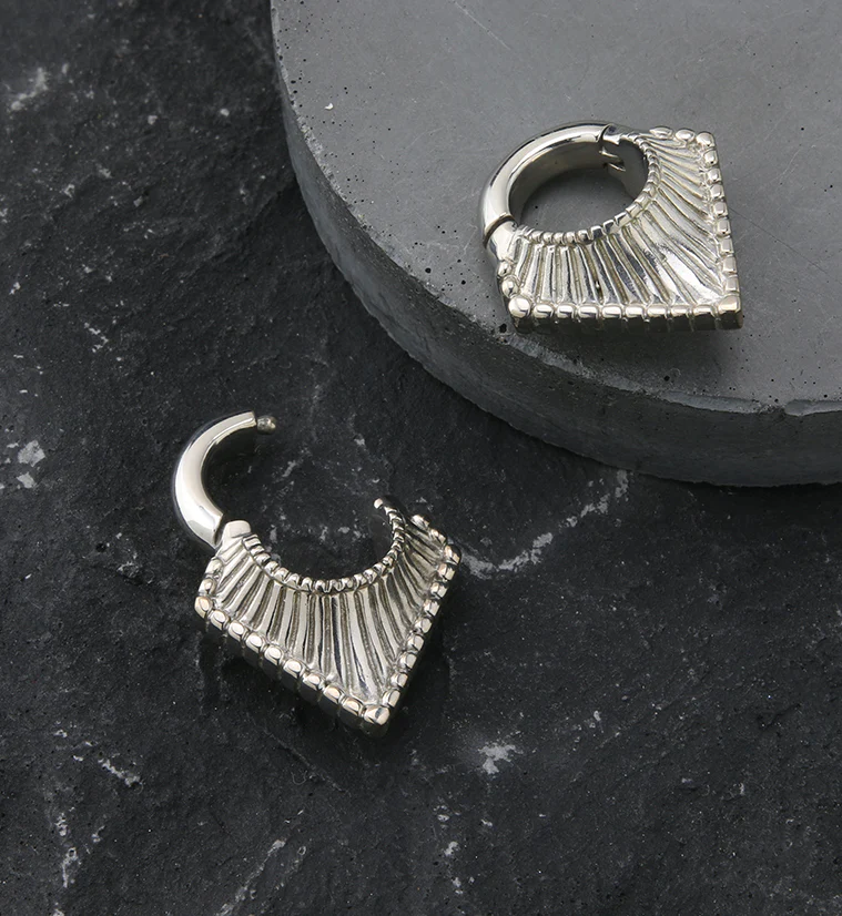 Flection White Brass Hinged Ear Weights - Image 2
