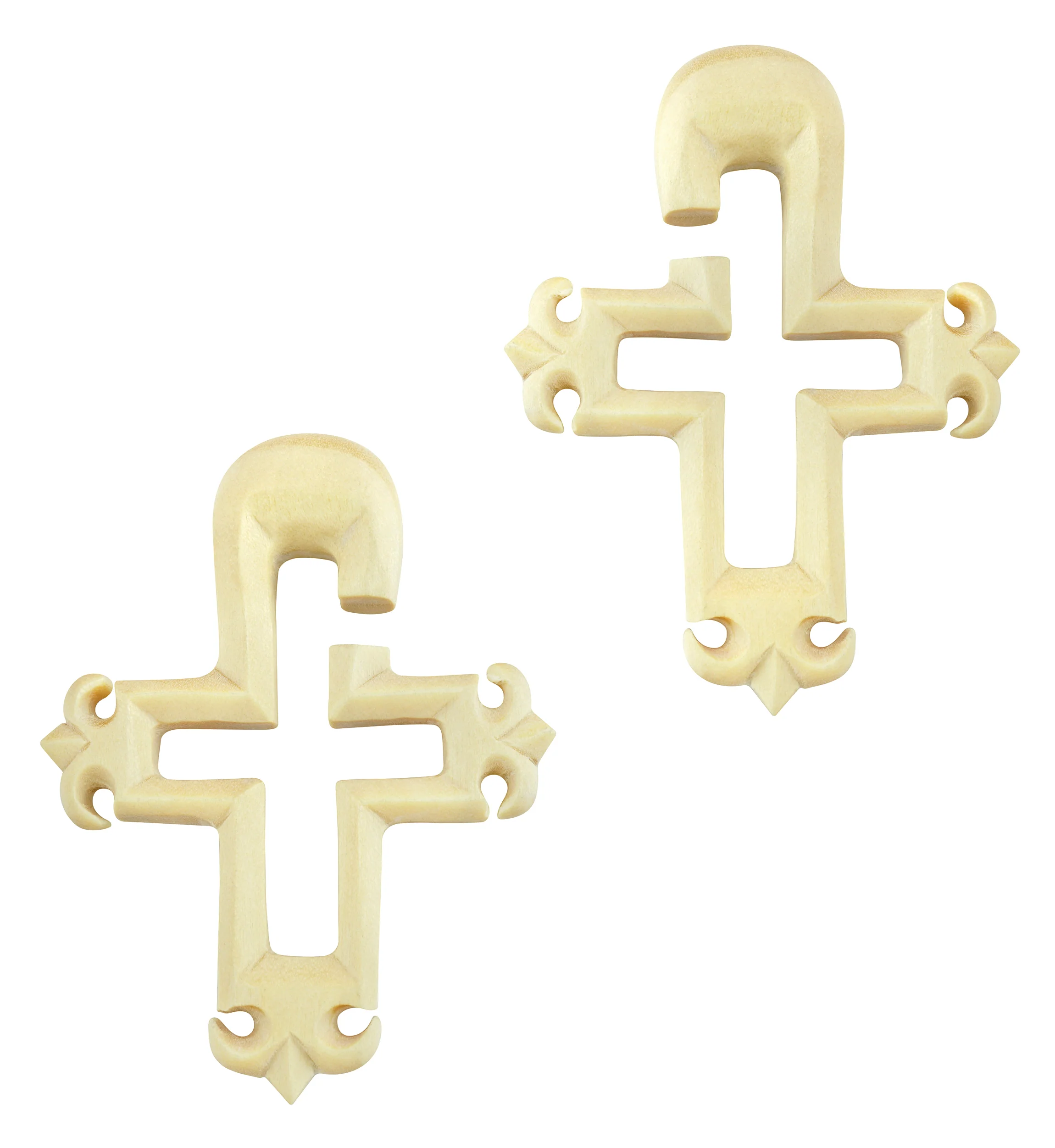Fleur De Lis Cross Crocodile Wooden Hangers - Image 3