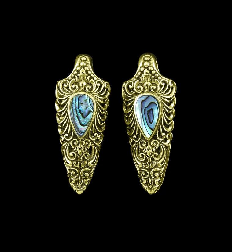 Florid Abalone Brass Ear Weights