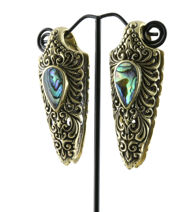 Florid Abalone Brass Ear Weights - Image 2