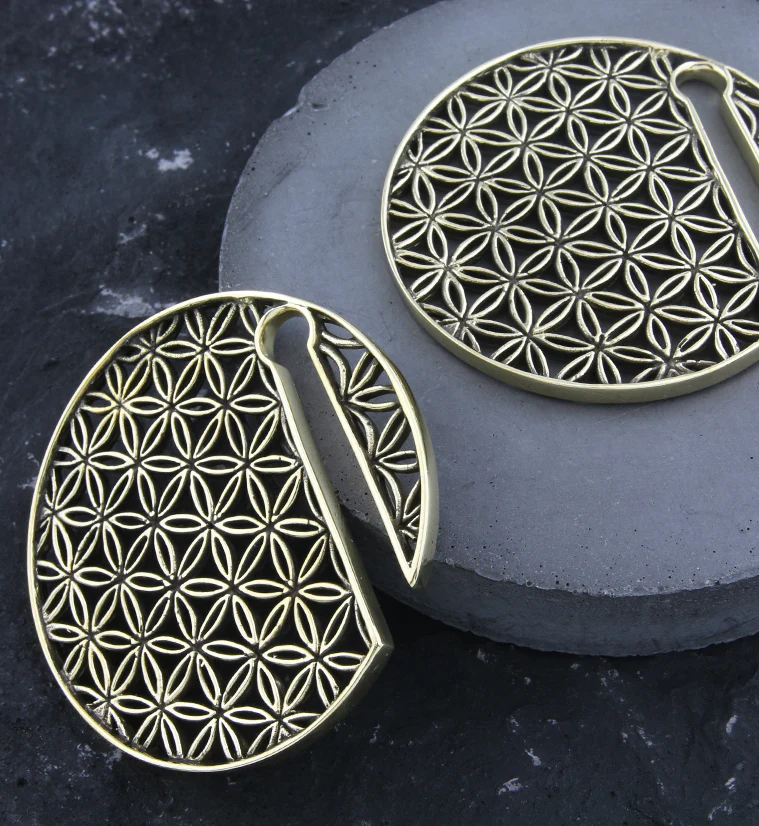 Flower of Life Disk Golden Ear Weights - Image 6