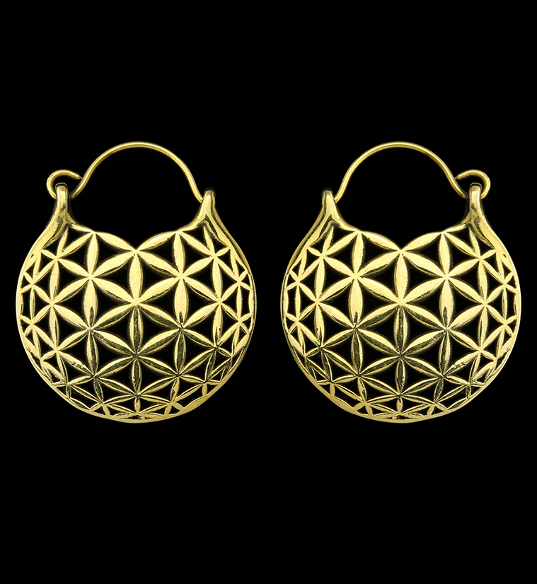 Flower of Life Brass Hangers / Earrings
