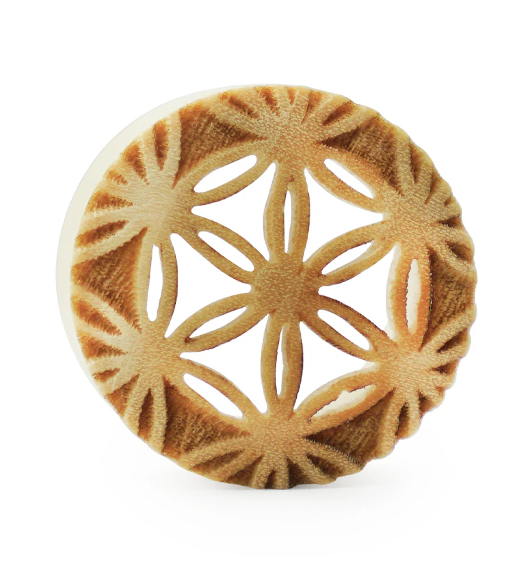 Flower of Life Engraved Wooden Tunnels - Image 3