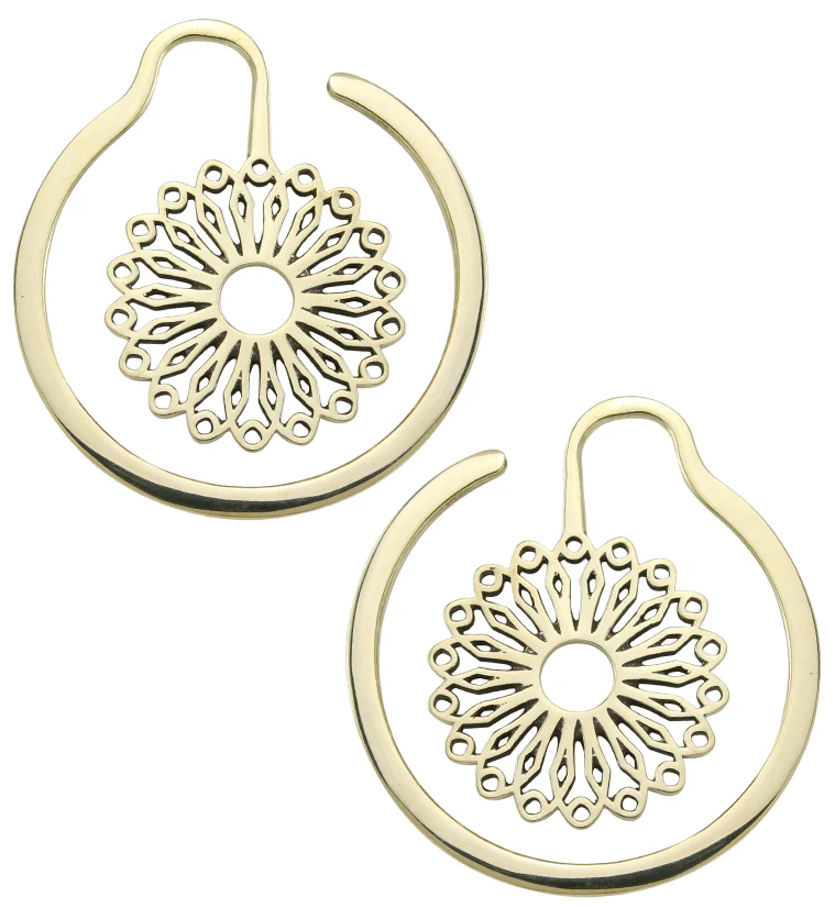 Flower Point Brass Ear Weights - Image 3