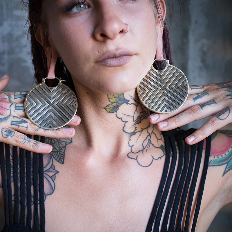 Flux Brass Earrings - Weights - Image 4