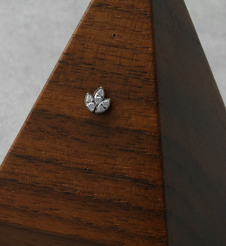 Frond CZ Threadless Titanium Top - Image 2