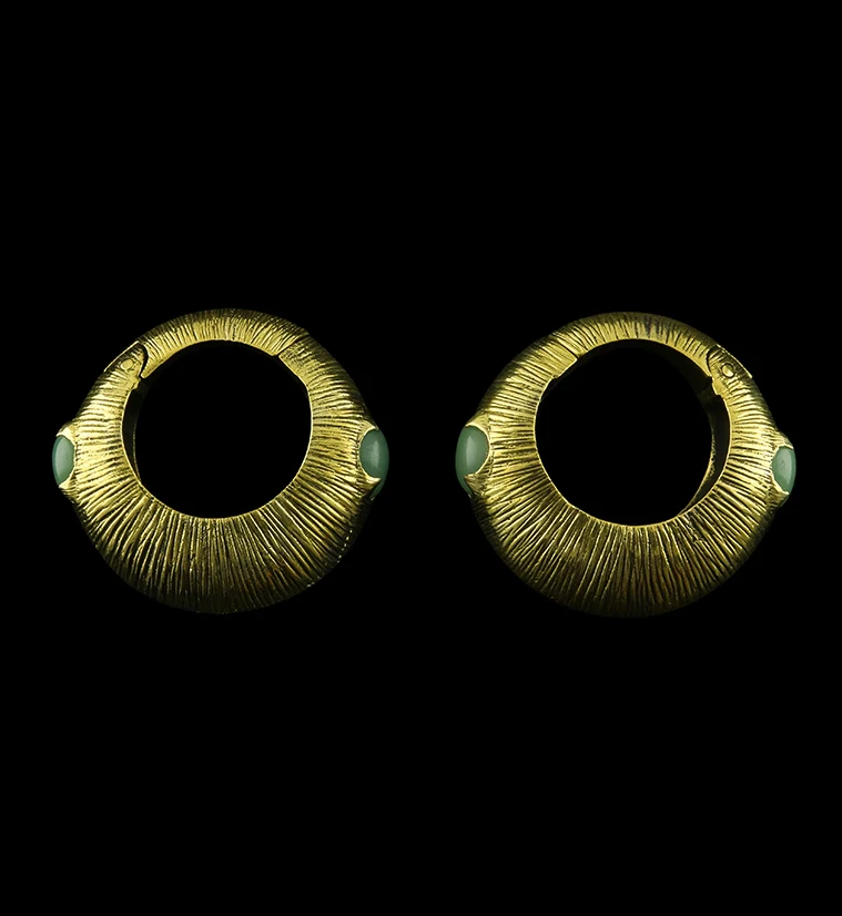 Frontier Aventurine Stone Hinged Ear Weights