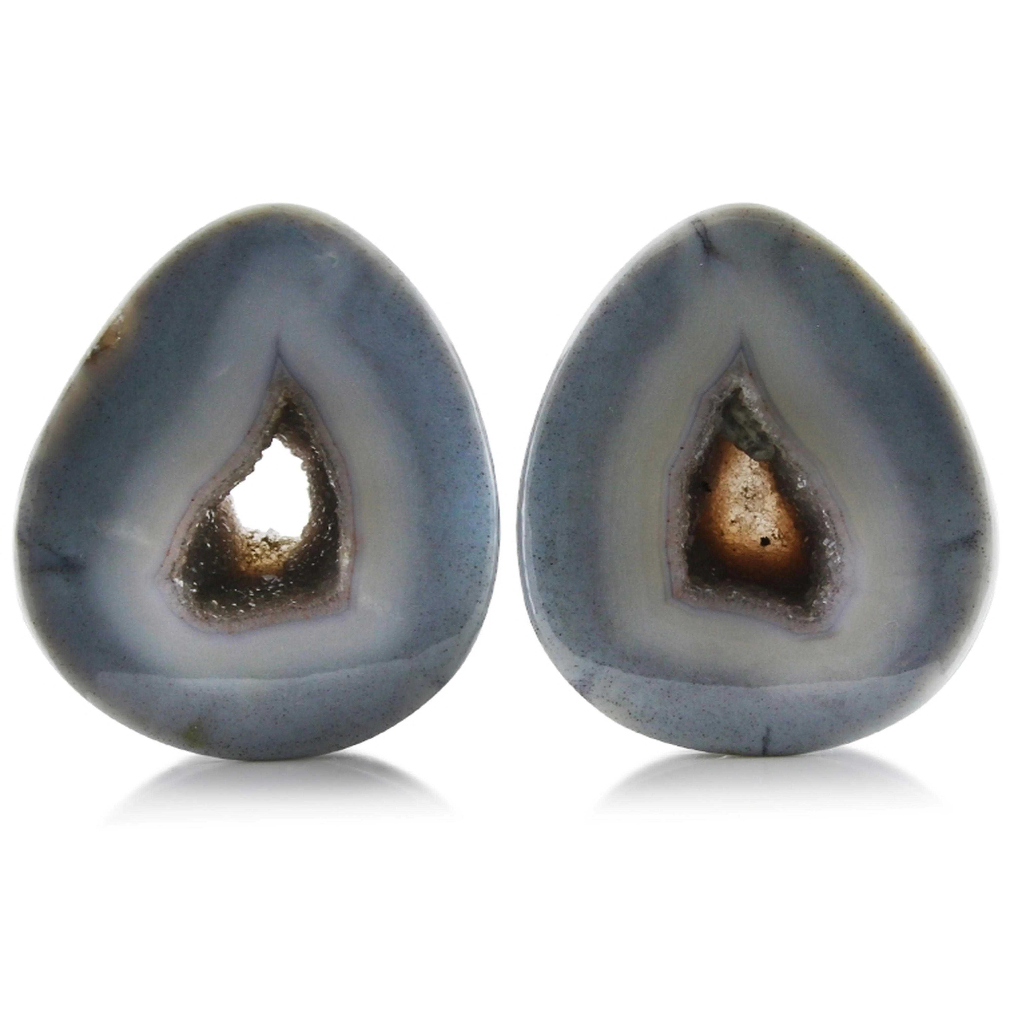 Geode Agate Stone Teardrop Plugs 1 & 15-16" (48.5mm)