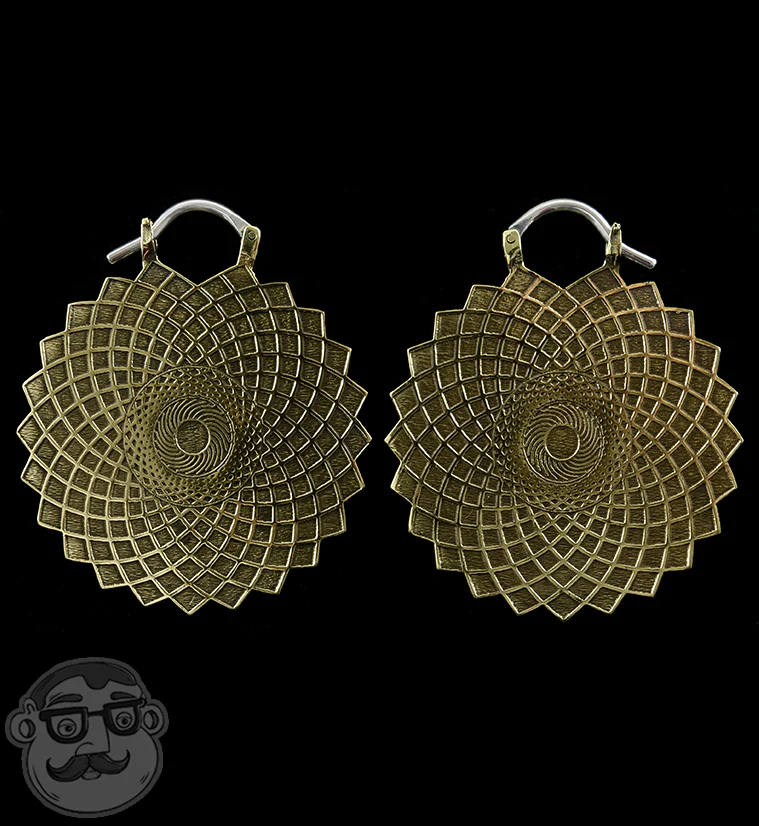 Geometric Brass Earrings - Weights