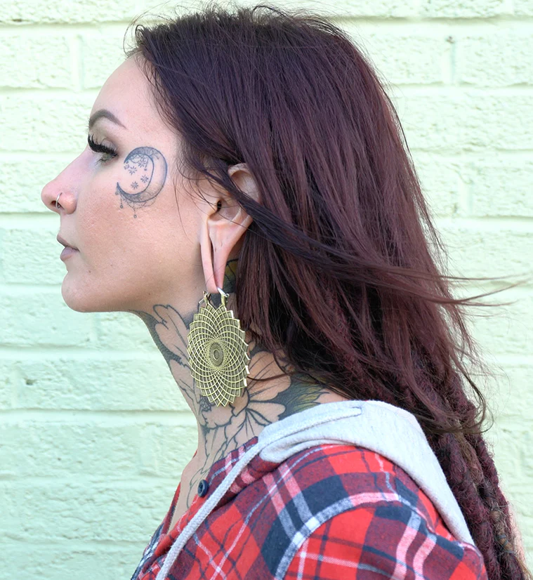 Geometric Brass Earrings - Weights - Image 4
