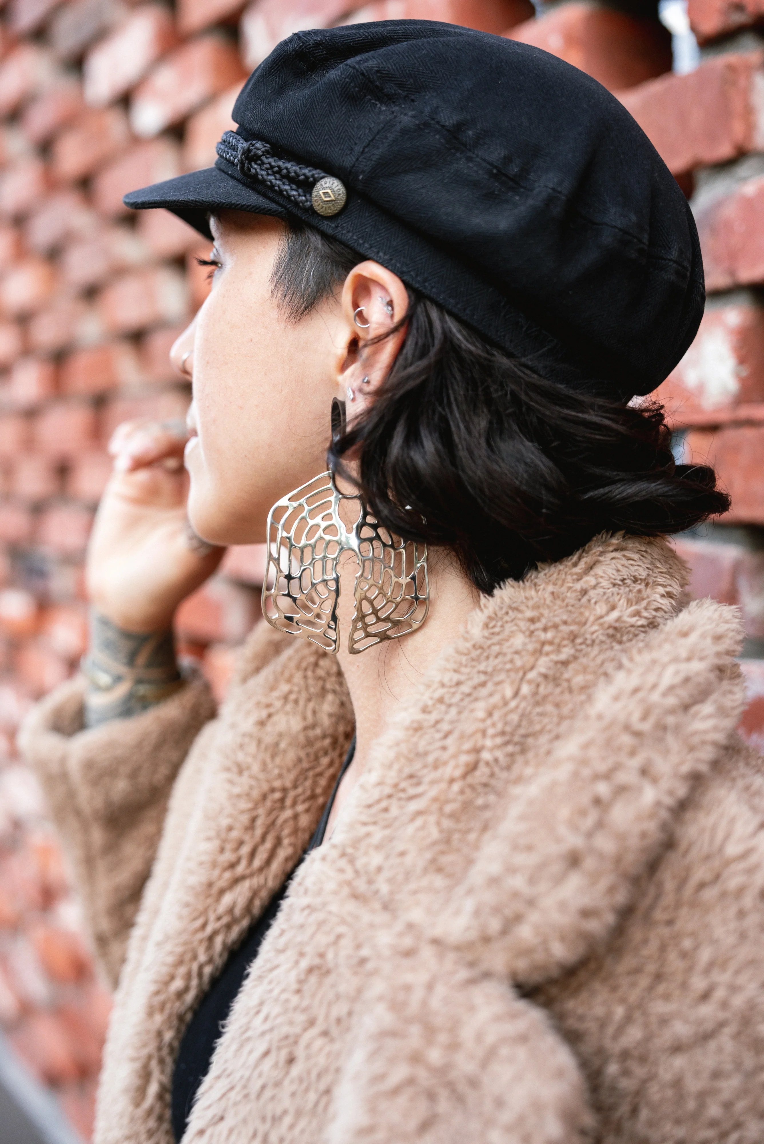 Xylem Geometric White Brass Hangers / Earrings - Image 3