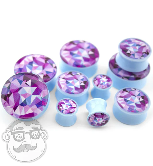 Geometric Light Blue Plugs - Image 3