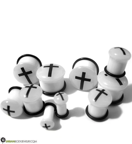 Black & White Cross Plugs