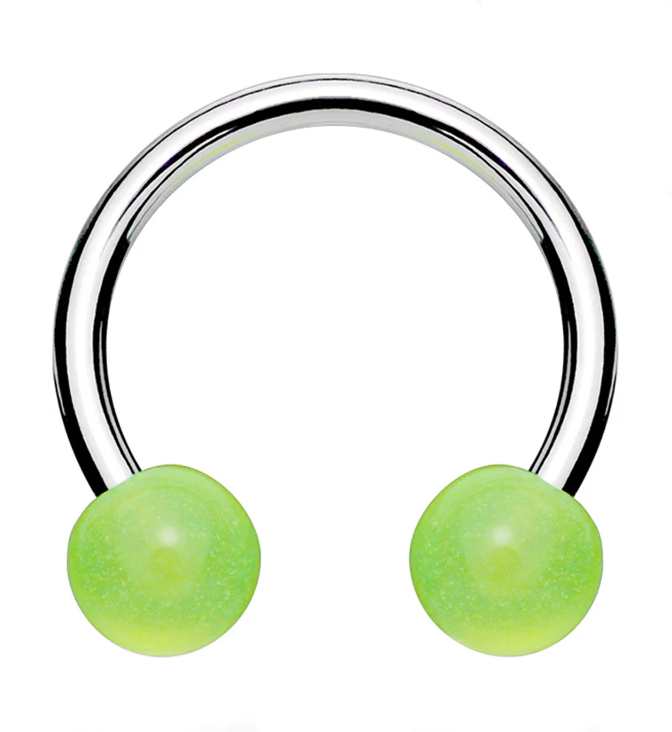 Glow in the Dark Stainless Steel Circular Barbell