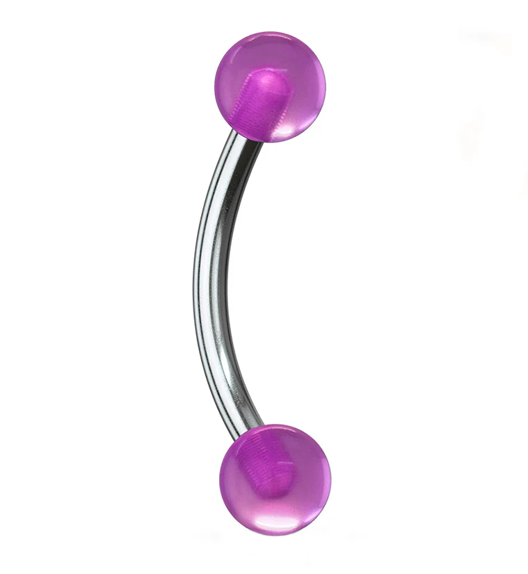 Glow In The Dark Stainless Steel Curved Barbell - Image 4