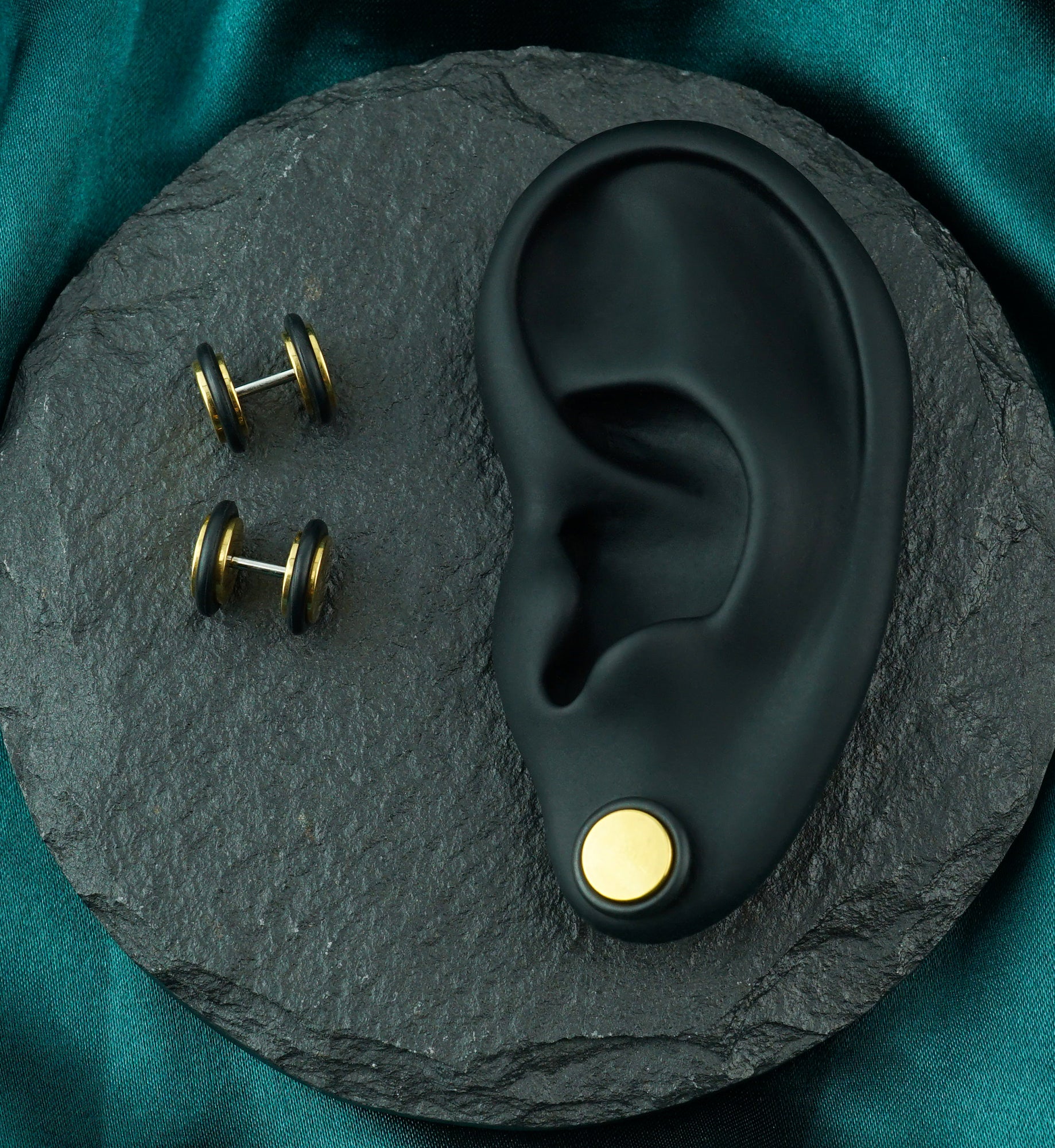 Gold Stainless Steel Fake Plugs - Image 2