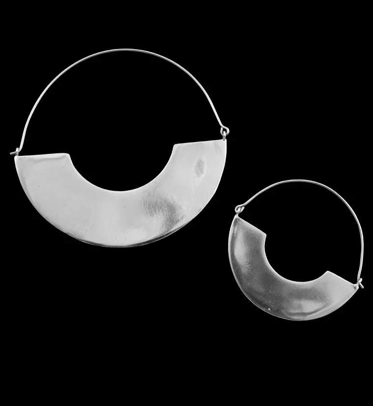 Gold Arc Titanium Hangers - Earrings - Image 2