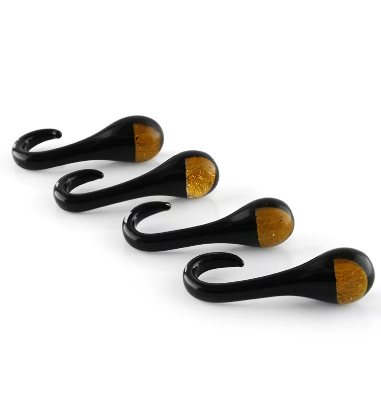 Gold Drip Glass Ear Weights - Image 3