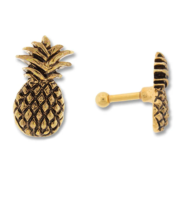 Gold Pineapple Tragus - Cartilage Barbell